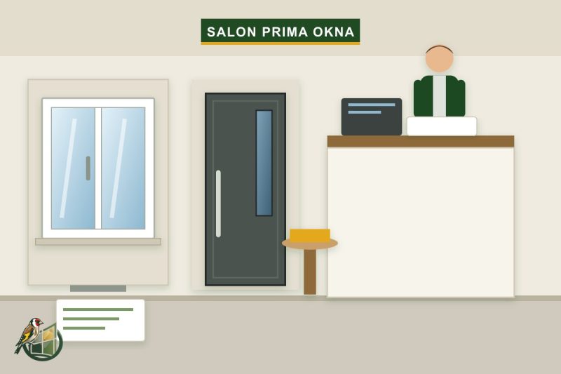 Wnętrze salonu PrimaOkna — ekspozycja okien i drzwi